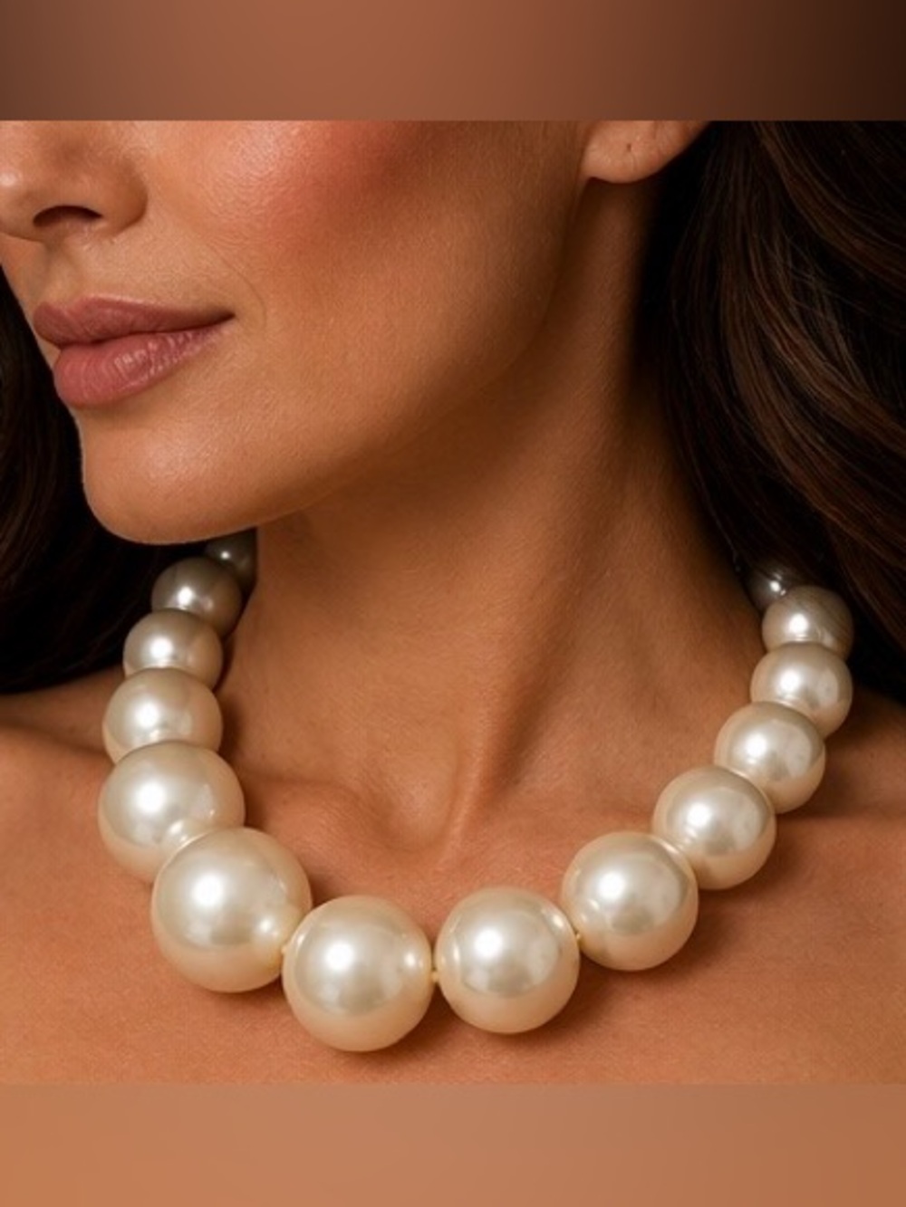 Classic Creamy Ivory Faux Pearl Statement Necklace - Womens Jewelry